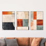 Wallity Set de 3 Pinturas Decorativas de MDF Multicolor